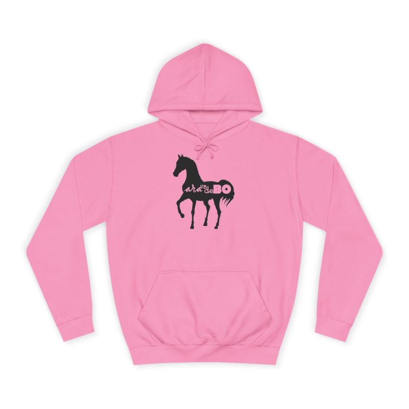 Sudadera universitaria - Rosa algodon de azucar - Camiseta unisex Cavall Alegre Sant Joan «Ara va de bo»