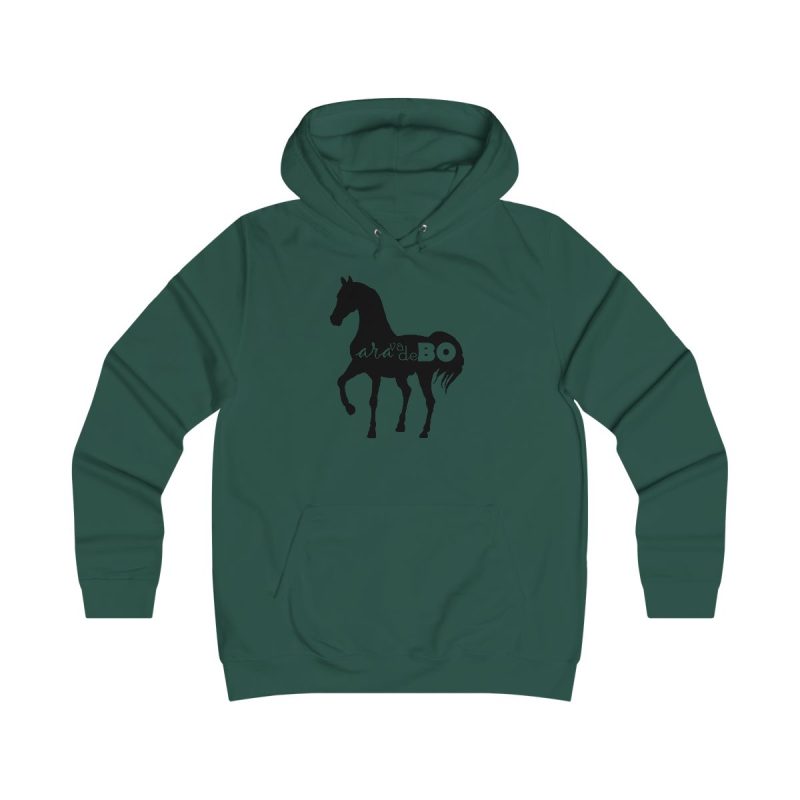 Sudadera universitaria mujer - Verde botella - Camiseta unisex Cavall Alegre Sant Joan «Ara va de bo»