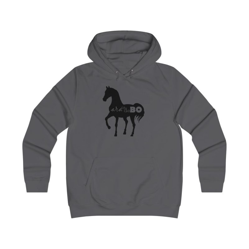 Sudadera universitaria mujer - Gris marengo - Camiseta unisex Cavall Alegre Sant Joan «Ara va de bo»