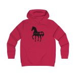 Sudadera universitaria mujer - Rojo fuego - Camiseta unisex Cavall Alegre Sant Joan «Ara va de bo»
