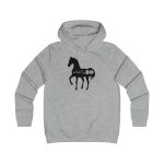 Sudadera universitaria mujer - Gris jaspeado claro - Camiseta unisex Cavall Alegre Sant Joan «Ara va de bo»