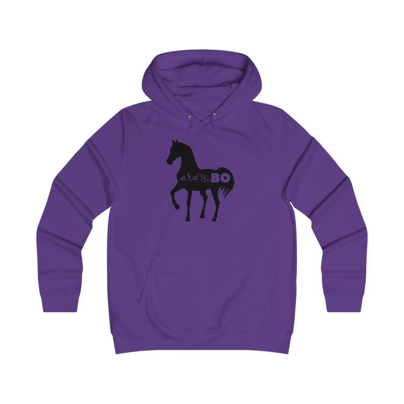 Sudadera universitaria mujer - Morado - Camiseta unisex Cavall Alegre Sant Joan «Ara va de bo»