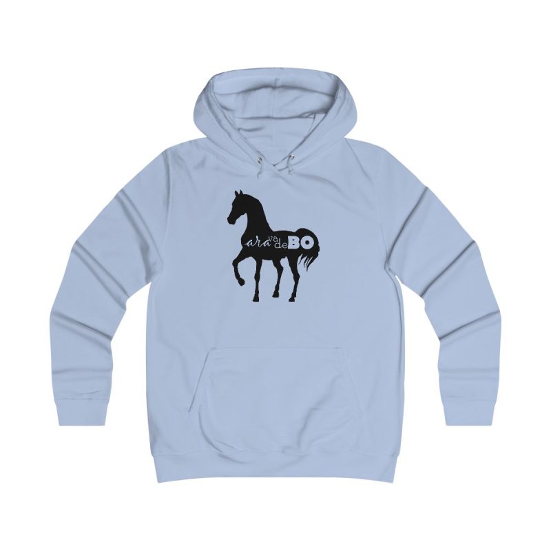 Sudadera universitaria mujer - Azul cielo - Camiseta unisex Cavall Alegre Sant Joan «Ara va de bo»