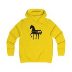 Sudadera universitaria mujer - Amarillo sol - Camiseta unisex Cavall Alegre Sant Joan «Ara va de bo»