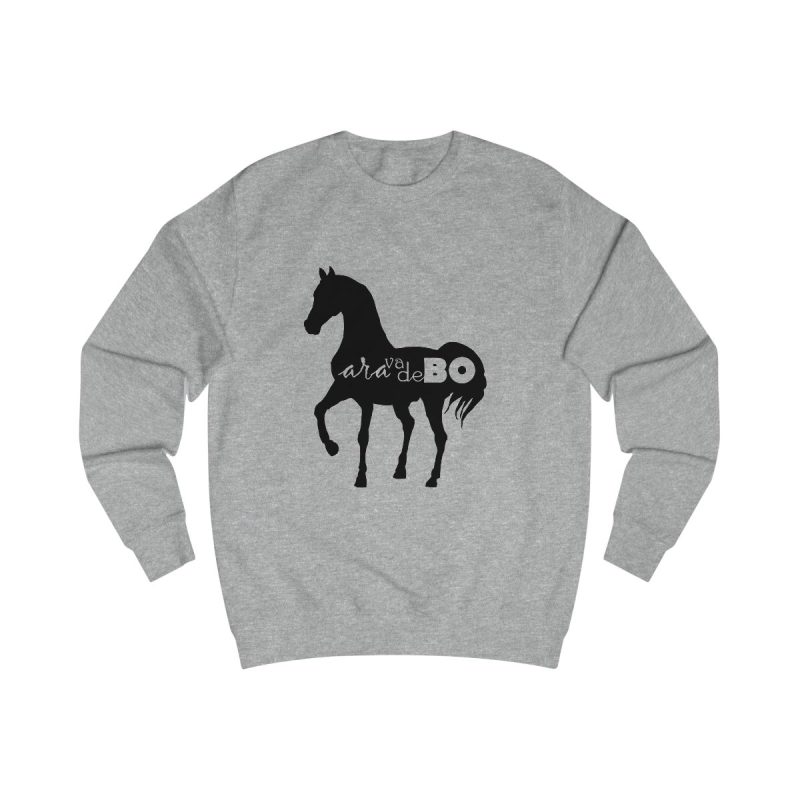 Sudadera clasica - Gris jaspeado claro - Camiseta unisex Cavall Alegre Sant Joan «Ara va de bo»