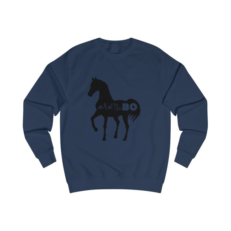Sudadera clasica - Azul marino Oxford - Camiseta unisex Cavall Alegre Sant Joan «Ara va de bo»