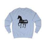 Sudadera clasica - Azul cielo - Camiseta unisex Cavall Alegre Sant Joan «Ara va de bo» Sudadera clasica - Azul cielo - Camiseta unisex Cavall Alegre Sant Joan «Ara va de bo»