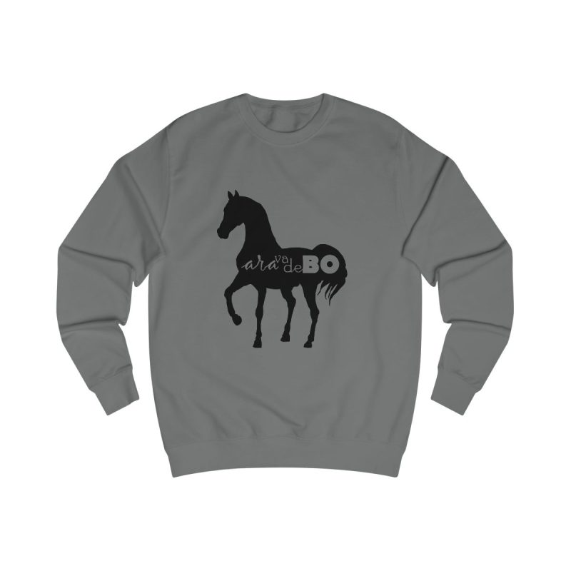 Sudadera clasica - Gris acero - Camiseta unisex Cavall Alegre Sant Joan «Ara va de bo»