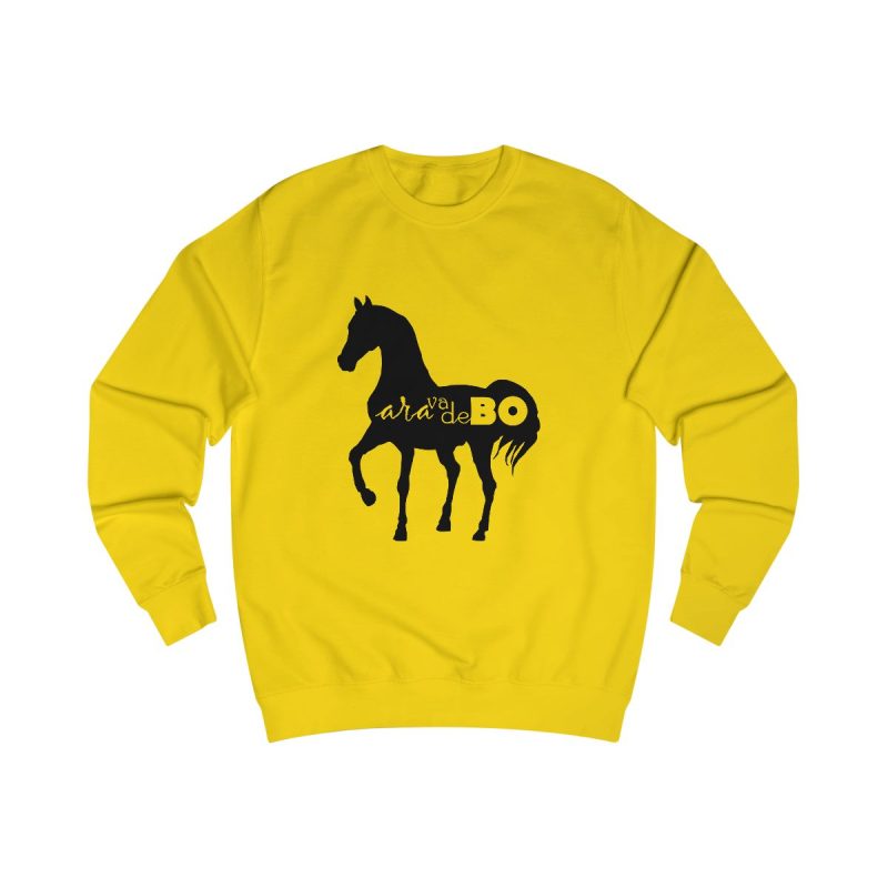Sudadera clasica - Amarillo sol - Camiseta unisex Cavall Alegre Sant Joan «Ara va de bo»