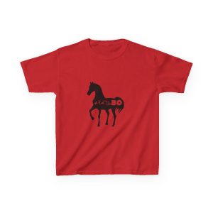 Camiseta infantil algodon grueso - Rojo - Camiseta unisex Cavall Alegre Sant Joan «Ara va de bo»