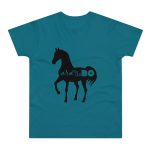 Camiseta hombre punto liso - Azul diva - Camiseta unisex Cavall Alegre Sant Joan «Ara va de bo»