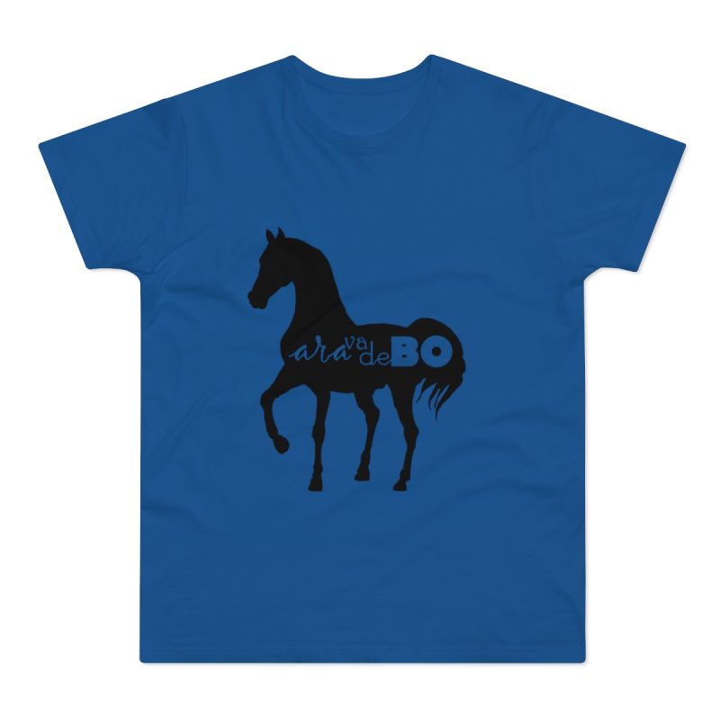 Camiseta hombre punto liso - Azul royal intenso - Camiseta unisex Cavall Alegre Sant Joan «Ara va de bo»