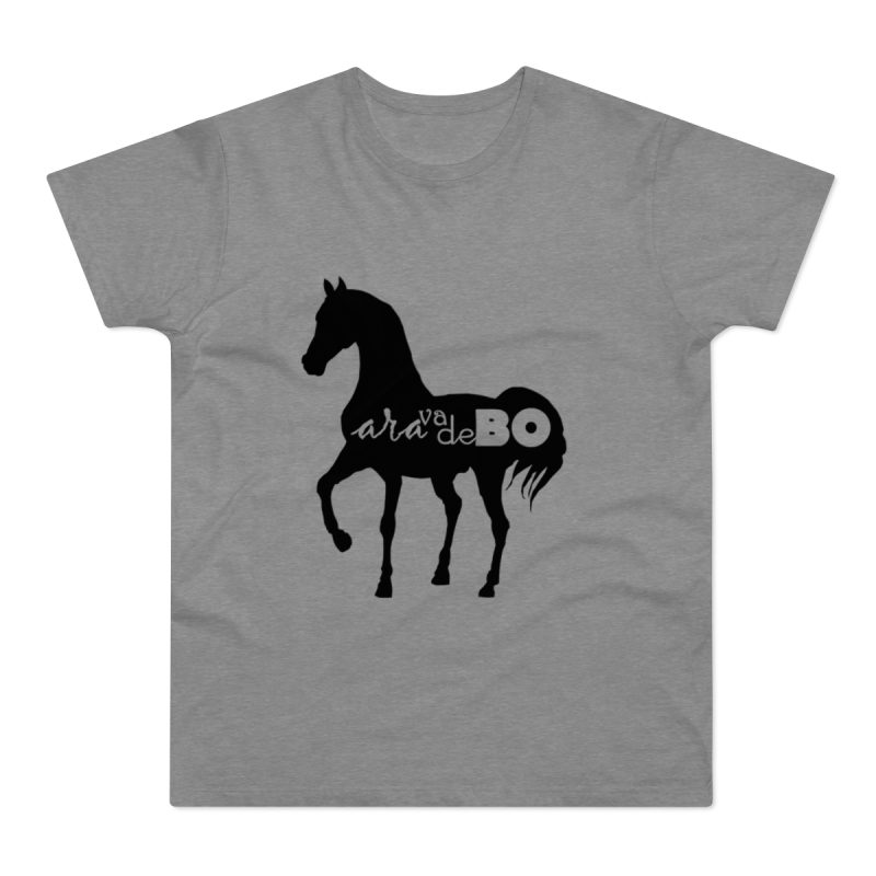 Camiseta hombre punto liso - Gris deportivo jaspeado - Camiseta unisex Cavall Alegre Sant Joan «Ara va de bo»