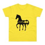 Camiseta hombre punto liso - Amarillo solar - Camiseta unisex Cavall Alegre Sant Joan «Ara va de bo»
