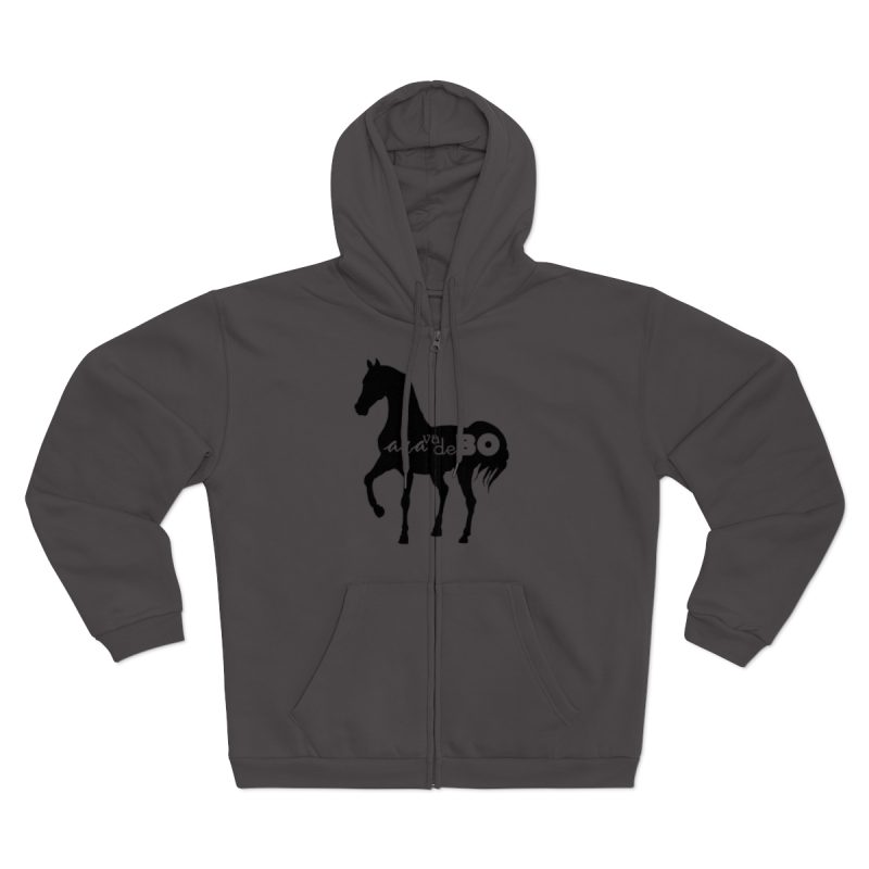 Sudadera capucha con cremallera premium - Antracita - Camiseta unisex Cavall Alegre Sant Joan «Ara va de bo» Sudadera capucha con cremallera premium - Antracita - Camiseta unisex Cavall Alegre Sant Joan «Ara va de bo»