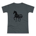 Camiseta mujer punto liso - Gris oscuro - Camiseta unisex Cavall Alegre Sant Joan «Ara va de bo» Camiseta mujer punto liso - Gris oscuro - Camiseta unisex Cavall Alegre Sant Joan «Ara va de bo»