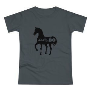 Camiseta mujer punto liso - Gris oscuro - Camiseta unisex Cavall Alegre Sant Joan «Ara va de bo»