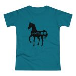 Camiseta mujer punto liso - Azul diva - Camiseta unisex Cavall Alegre Sant Joan «Ara va de bo» Camiseta mujer punto liso - Azul diva - Camiseta unisex Cavall Alegre Sant Joan «Ara va de bo»