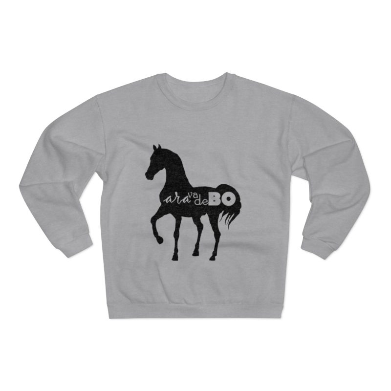 Sudadera cuello redondo premium - Gris jaspeado claro - Camiseta unisex Cavall Alegre Sant Joan «Ara va de bo»
