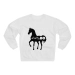 Sudadera cuello redondo premium - Blanco - Camiseta unisex Cavall Alegre Sant Joan «Ara va de bo»