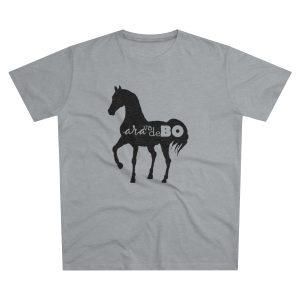 Camiseta hombre corte moderno - Gris Oxford claro - Camiseta unisex Cavall Alegre Sant Joan «Ara va de bo»