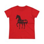 Camiseta mujer algodon medio - Rojo - Camiseta unisex Cavall Alegre Sant Joan «Ara va de bo» Camiseta mujer algodon medio - Rojo - Camiseta unisex Cavall Alegre Sant Joan «Ara va de bo»