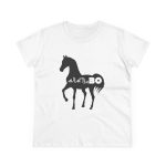 Camiseta mujer algodon medio - Blanco - Camiseta unisex Cavall Alegre Sant Joan «Ara va de bo» Camiseta mujer algodon medio - Blanco - Camiseta unisex Cavall Alegre Sant Joan «Ara va de bo»