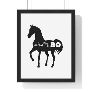 Poster enmarcado vertical - Negro - Camiseta unisex Cavall Alegre Sant Joan «Ara va de bo»