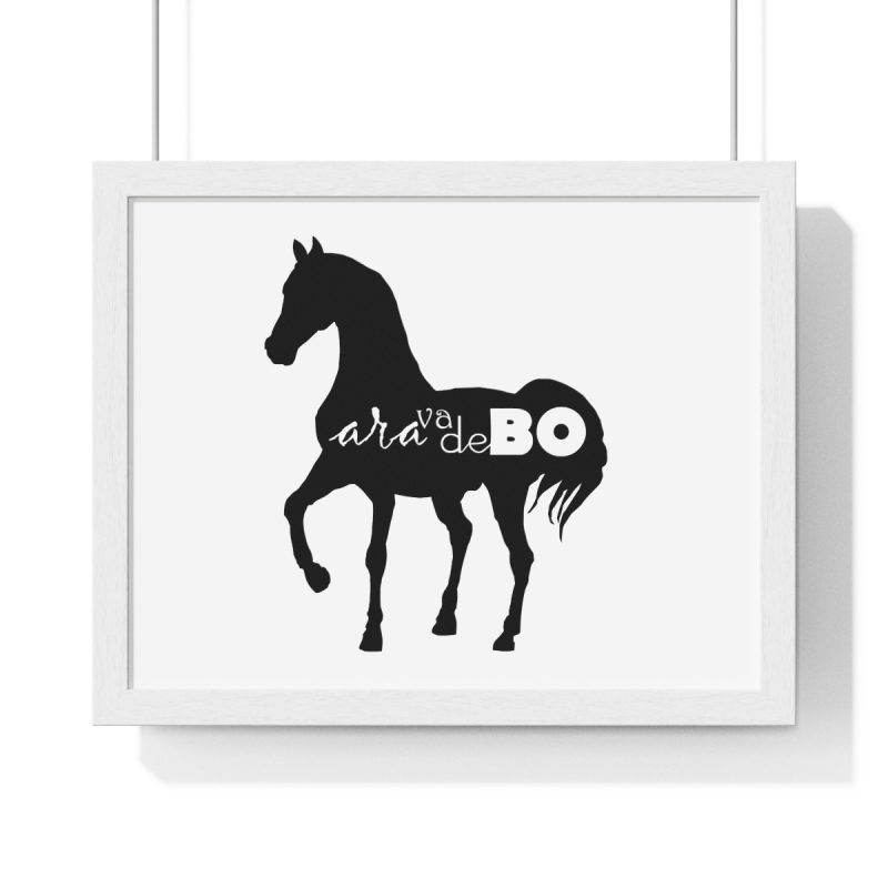 Poster enmarcado horizontal - Blanco - Camiseta unisex Cavall Alegre Sant Joan «Ara va de bo»