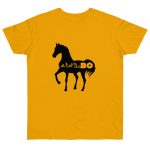 Camiseta punto liso - Albaricoque - Camiseta unisex Cavall Alegre Sant Joan «Ara va de bo»