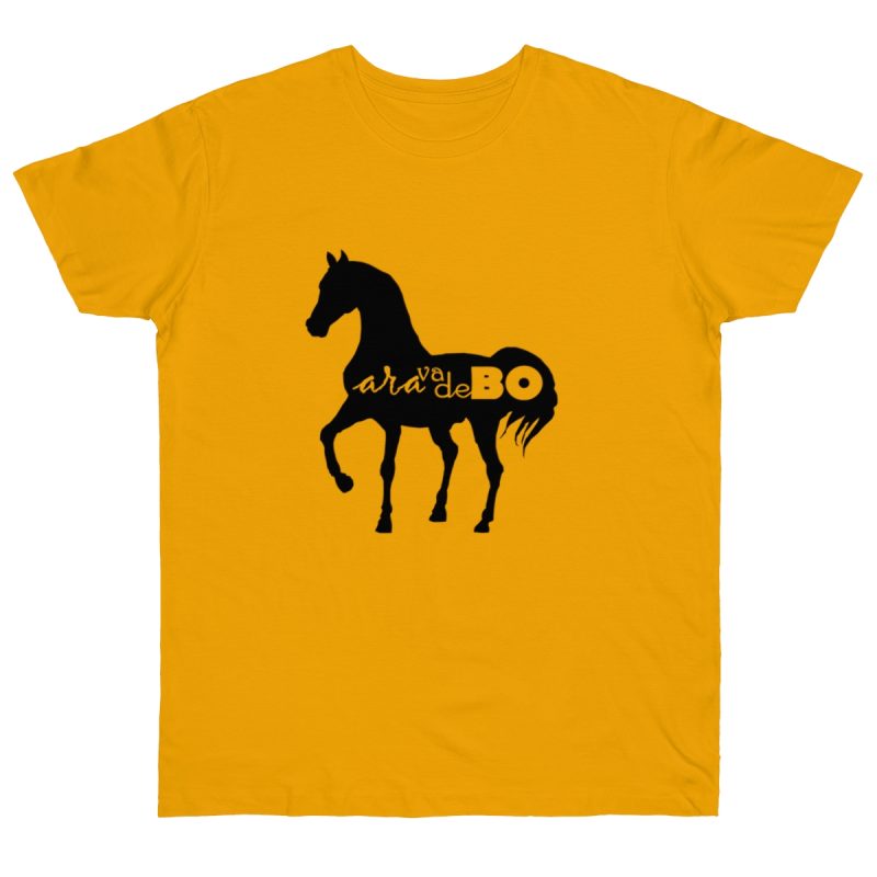 Camiseta punto liso - Albaricoque - Camiseta unisex Cavall Alegre Sant Joan «Ara va de bo»