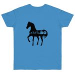Camiseta punto liso - Azul celeste - Camiseta unisex Cavall Alegre Sant Joan «Ara va de bo»