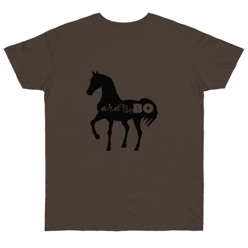 Camiseta punto liso - Marron oso - Camiseta unisex Cavall Alegre Sant Joan «Ara va de bo»