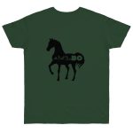 Camiseta punto liso - Verde botella - Camiseta unisex Cavall Alegre Sant Joan «Ara va de bo»