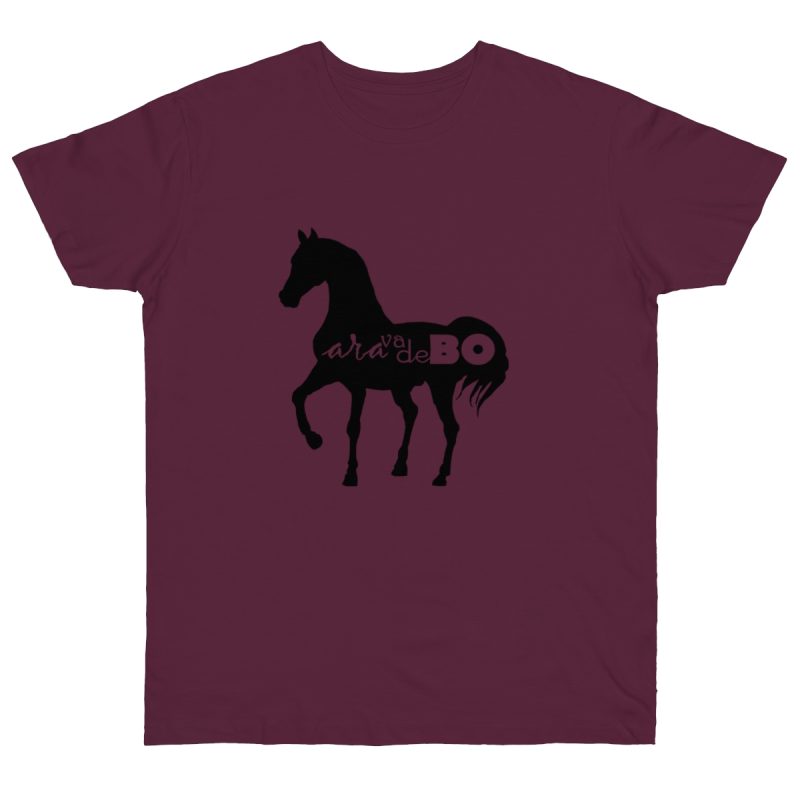 Camiseta punto liso - Burdeos - Camiseta unisex Cavall Alegre Sant Joan «Ara va de bo»