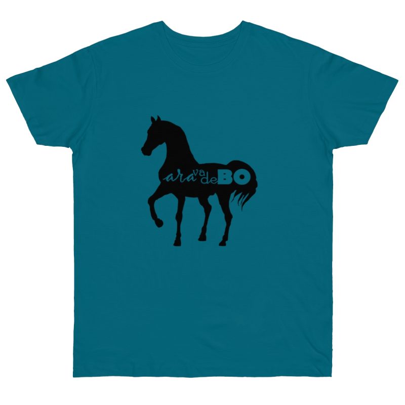 Camiseta punto liso - Azul diva - Camiseta unisex Cavall Alegre Sant Joan «Ara va de bo»