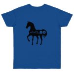 Camiseta punto liso - Azul royal intenso - Camiseta unisex Cavall Alegre Sant Joan «Ara va de bo»