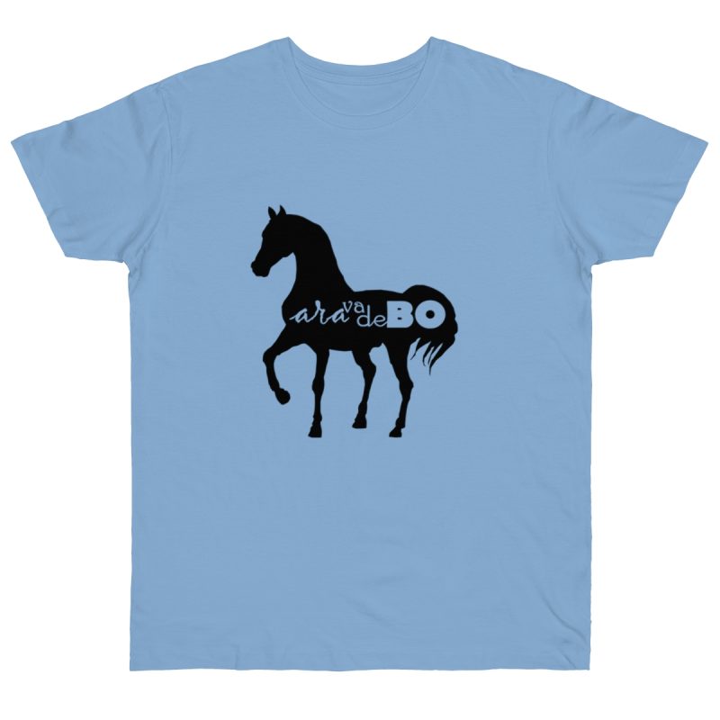 Camiseta punto liso - Azul cielo - Camiseta unisex Cavall Alegre Sant Joan «Ara va de bo»