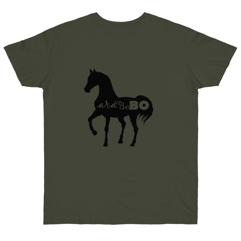 Camiseta punto liso - Caqui urbano - Camiseta unisex Cavall Alegre Sant Joan «Ara va de bo»