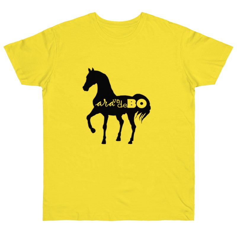 Camiseta punto liso - Amarillo solar - Camiseta unisex Cavall Alegre Sant Joan «Ara va de bo»