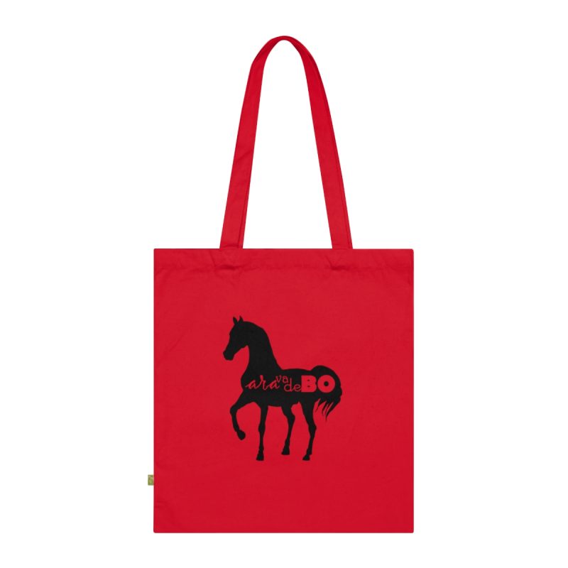 Bolsa de algodon organico - Rojo clasico - Camiseta unisex Cavall Alegre Sant Joan «Ara va de bo» Bolsa de algodon organico - Rojo clasico - Camiseta unisex Cavall Alegre Sant Joan «Ara va de bo»