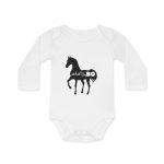 Body bebe manga larga organico - Blanco - Camiseta unisex Cavall Alegre Sant Joan «Ara va de bo»