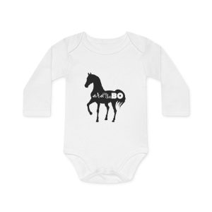 Body bebe manga larga organico - Blanco - Camiseta unisex Cavall Alegre Sant Joan «Ara va de bo»