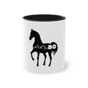 Taza bicolor - Negro - Camiseta unisex Cavall Alegre Sant Joan «Ara va de bo»