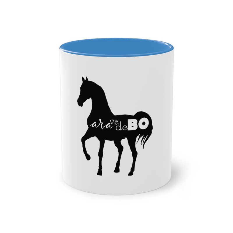 Taza bicolor - Azul claro - Camiseta unisex Cavall Alegre Sant Joan «Ara va de bo»
