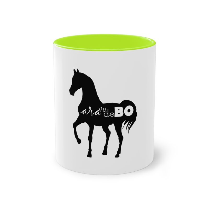 Taza bicolor - Verde claro - Camiseta unisex Cavall Alegre Sant Joan «Ara va de bo»