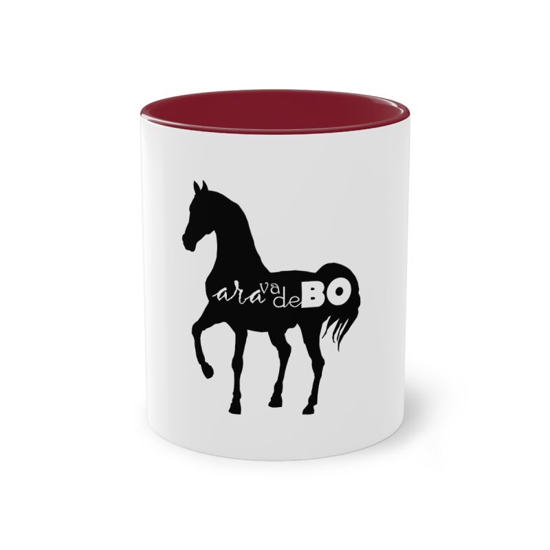 Taza bicolor - Granate - Camiseta unisex Cavall Alegre Sant Joan «Ara va de bo»