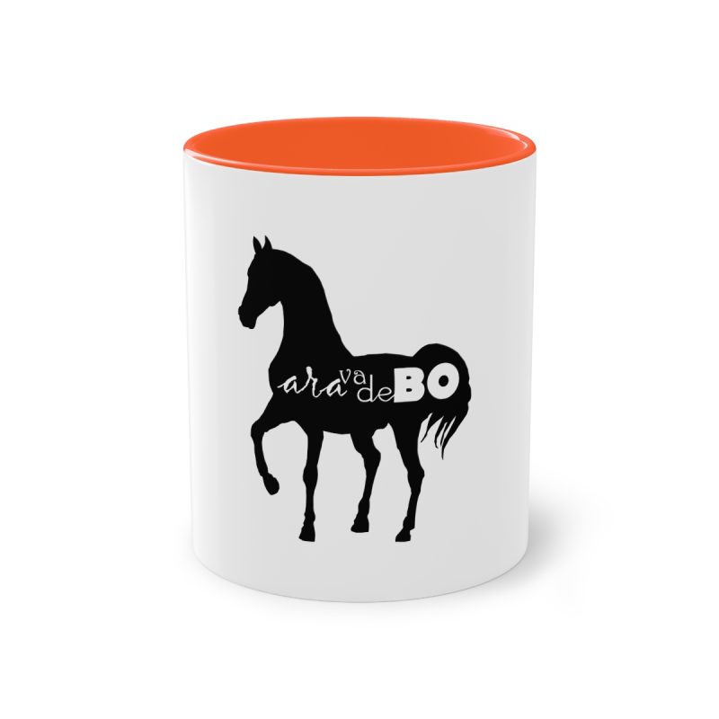 Taza bicolor - Naranja - Camiseta unisex Cavall Alegre Sant Joan «Ara va de bo»
