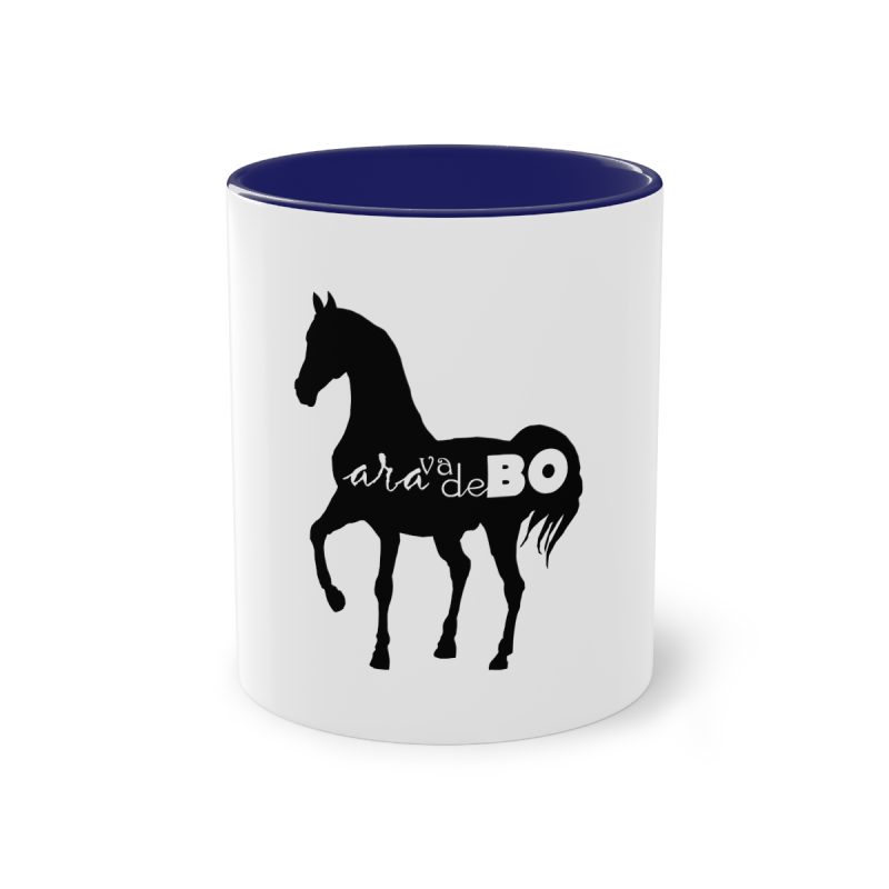 Taza bicolor - Azul oscuro - Camiseta unisex Cavall Alegre Sant Joan «Ara va de bo»