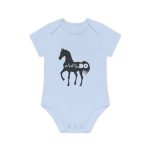 Body bebe manga corta organico - Azul empolvado - Camiseta unisex Cavall Alegre Sant Joan «Ara va de bo» Body bebe manga corta organico - Azul empolvado - Camiseta unisex Cavall Alegre Sant Joan «Ara va de bo»